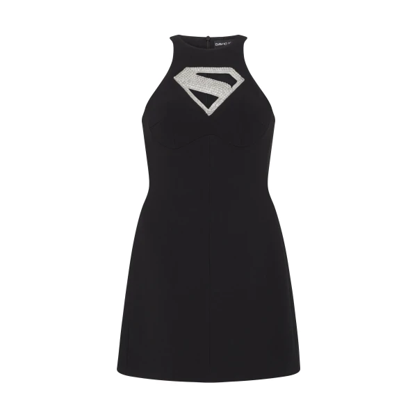 David Koma Supergirl X David Koma Crystal Logo Mini Dress