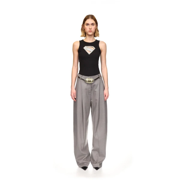 David Koma Supergirl X David Koma Crystal Logo Tank Top, view 2