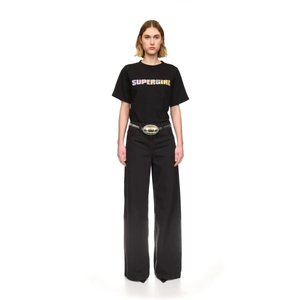 David Koma Supergirl X David Koma Logo Print T-shirt Top, view 2