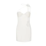 David Koma Thread Leaf Embroidery Mini Dress