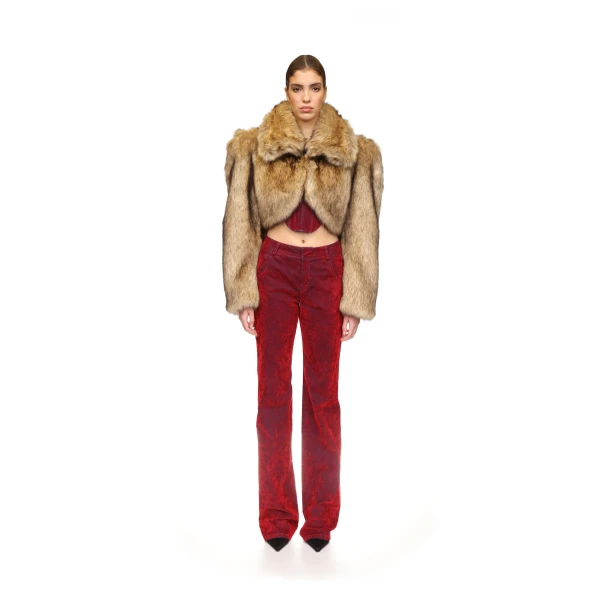 David Koma Velvet Denim Trousers, view 2
