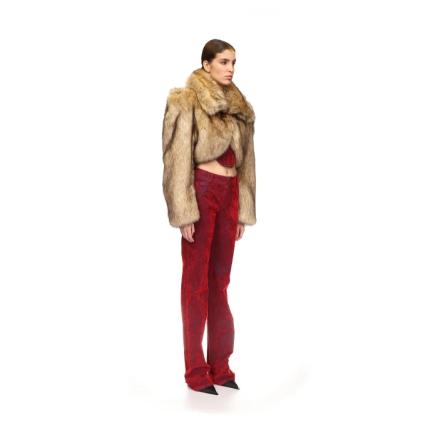 David Koma Velvet Denim Trousers, view 4