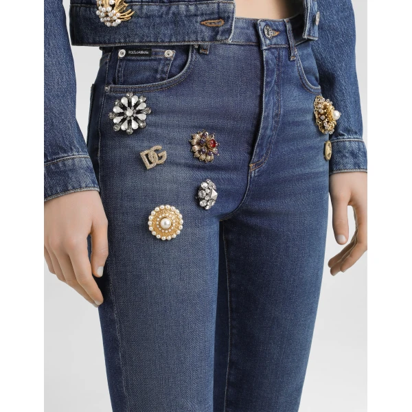 Dolce & Gabbana 5-pocket denim trousers, view 4