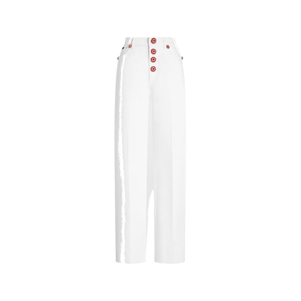 Dolce & Gabbana 5-pocket denim trousers with jewel buttons