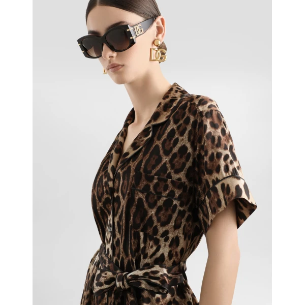 Dolce & Gabbana Belted silk shirt, view 4