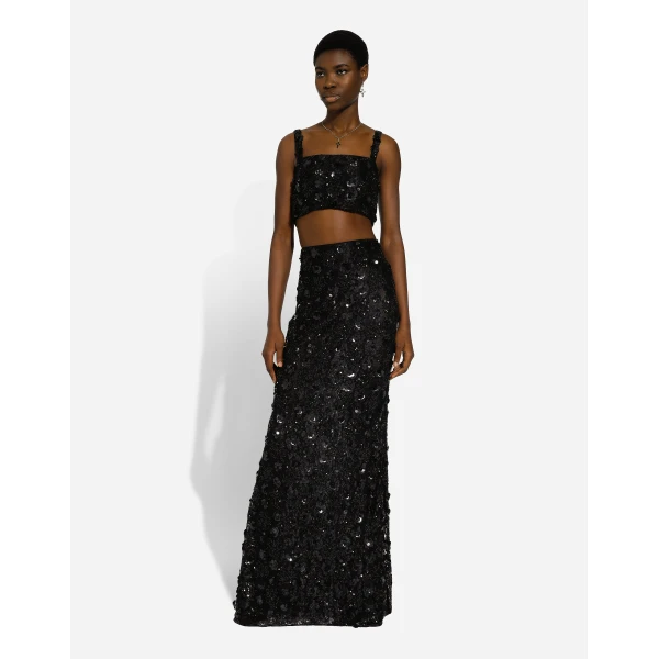 Dolce & Gabbana Bralette top with sequin embroidery, view 2