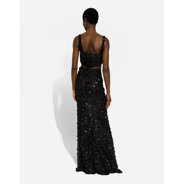 Dolce & Gabbana Bralette top with sequin embroidery, view 3