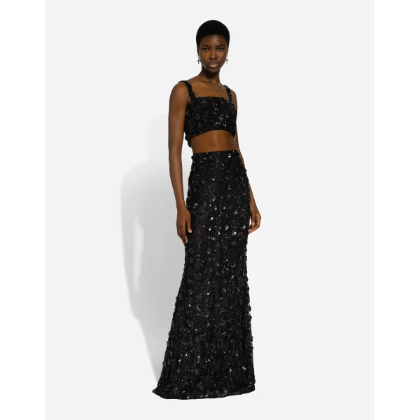 Dolce & Gabbana Bralette top with sequin embroidery, view 5