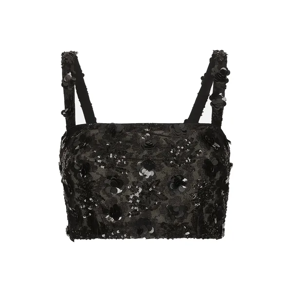 Dolce & Gabbana Bralette top with sequin embroidery