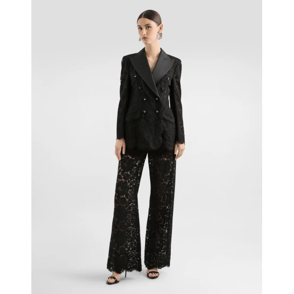Dolce & Gabbana Branded stretch lace Turlington blazer, view 2