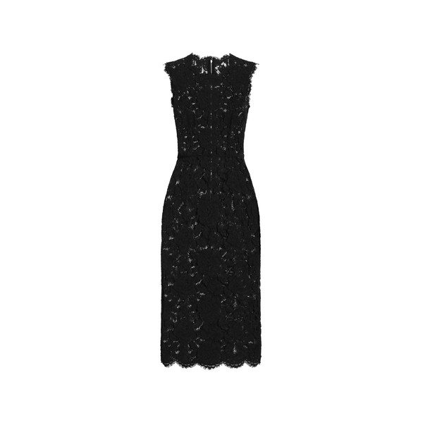 Dolce & Gabbana Branded stretch lace calf-length dress