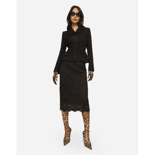 Dolce & Gabbana Branded stretch lace midi skirt, view 2