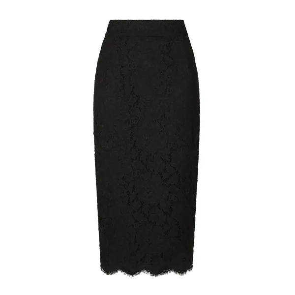 Dolce & Gabbana Branded stretch lace midi skirt