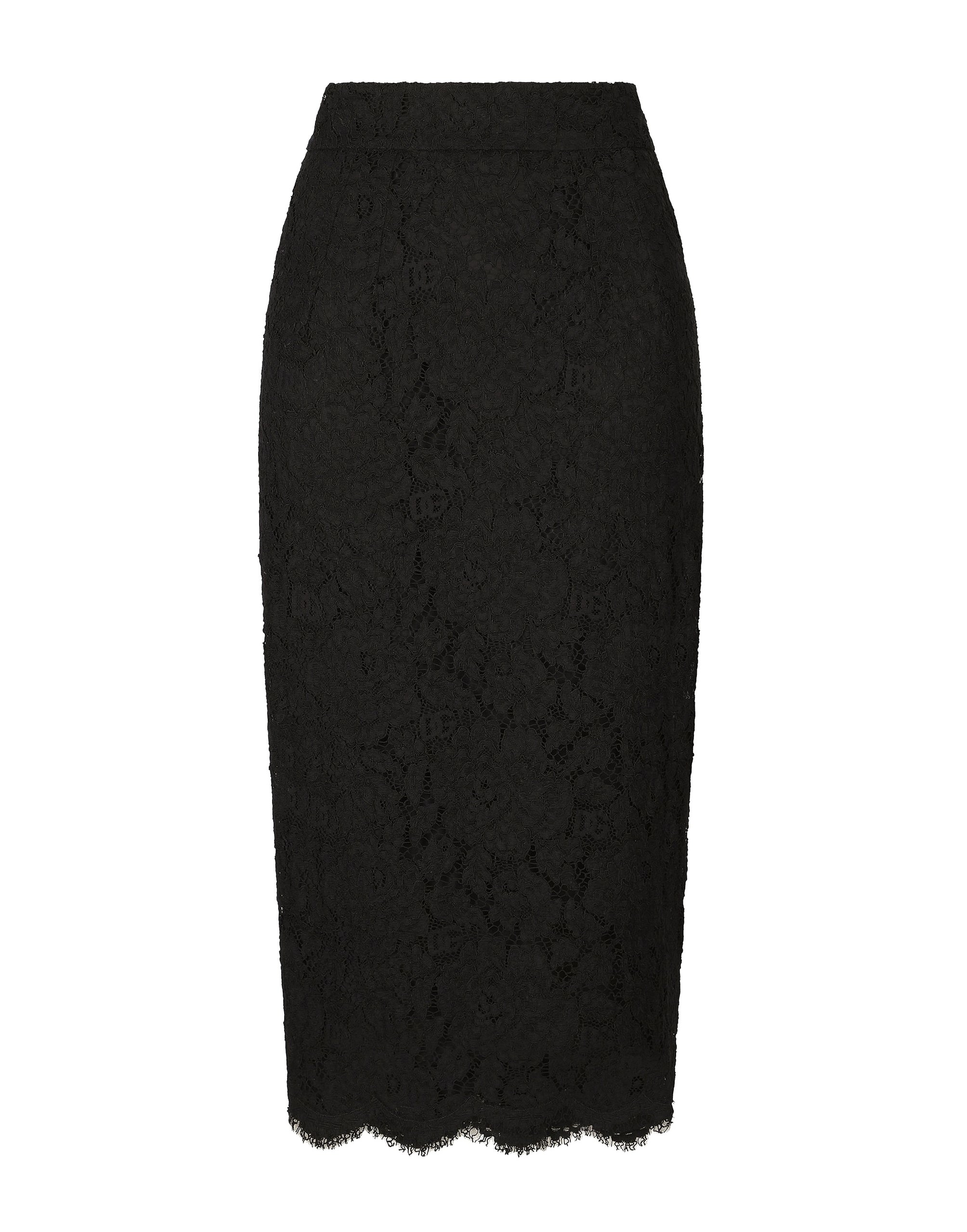 Dolce & Gabbana Branded stretch lace midi skirt