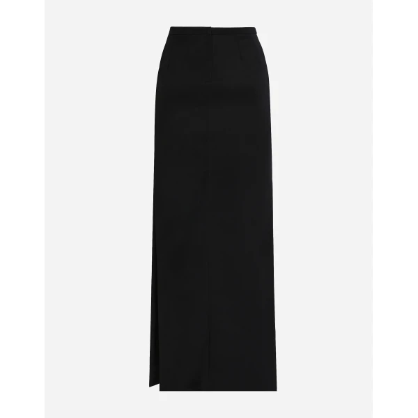Dolce & Gabbana Cady calf-length skirt with slits, view 2