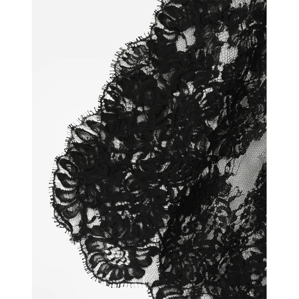 Dolce & Gabbana Calf-length Chantilly lace dress with satin details, view 4