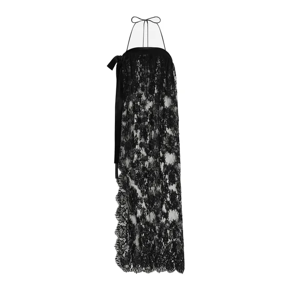 Dolce & Gabbana Calf-length Chantilly lace dress with satin details