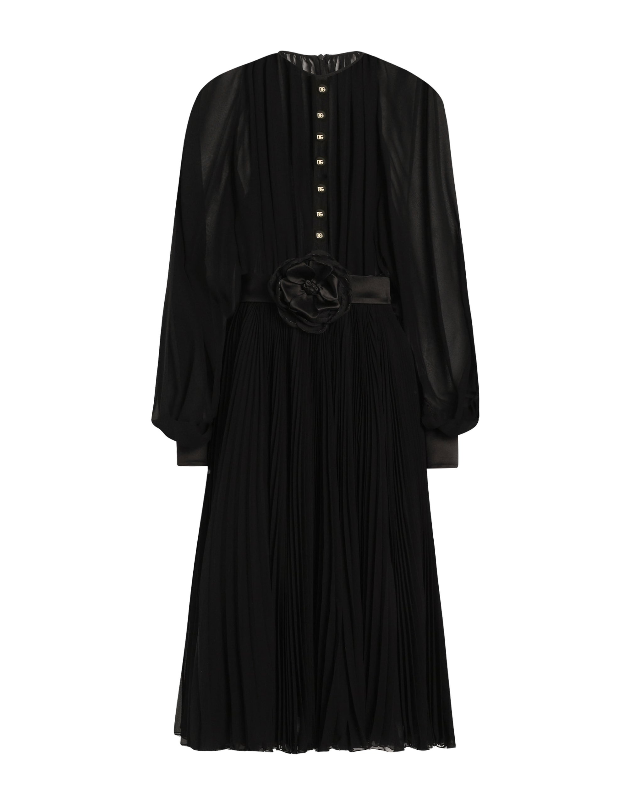 Dolce & Gabbana Calf-length babydoll dress with pleated skirt