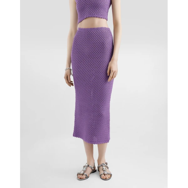 Dolce & Gabbana Calf-length crochet skirt, view 4