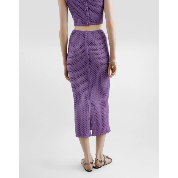 Dolce & Gabbana Calf-length crochet skirt, view 5