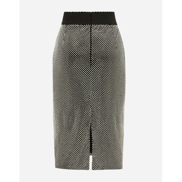 Dolce & Gabbana Calf-length crystal mesh skirt, view 2