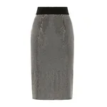 Dolce & Gabbana Calf-length crystal mesh skirt