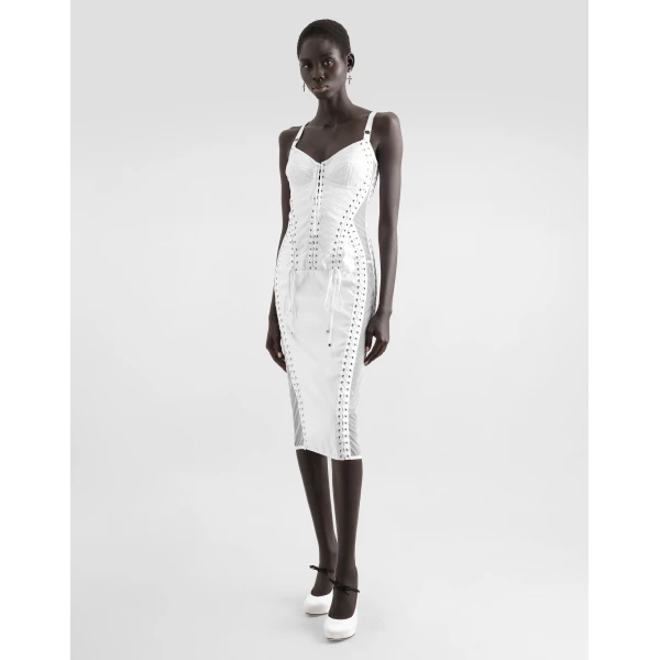Dolce & Gabbana Calf-length dress with corset detailing, view 2