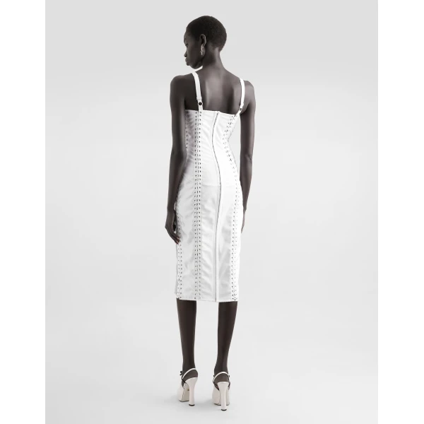 Dolce & Gabbana Calf-length dress with corset detailing, view 3