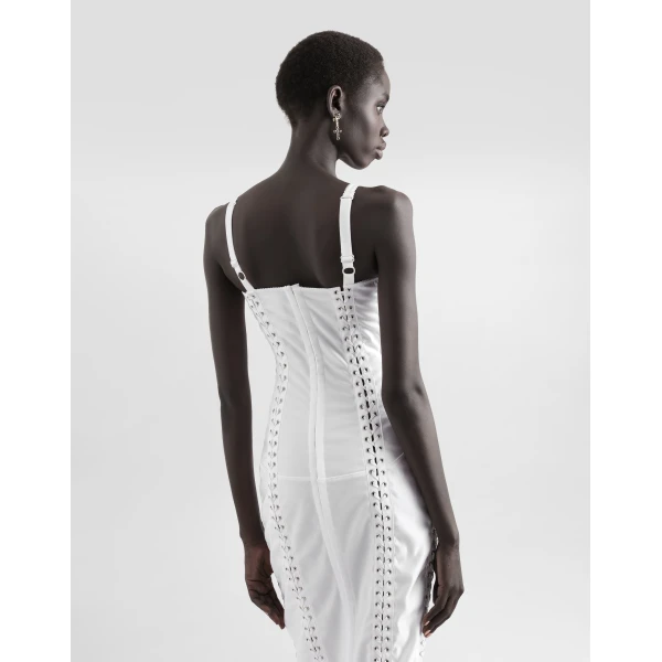 Dolce & Gabbana Calf-length dress with corset detailing, view 6