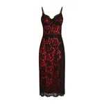 Dolce & Gabbana Calf-length floral lace slip dress with contrasting lining