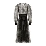 Dolce & Gabbana Calf-length mesh dress with wool crepe belt
