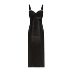 Dolce & Gabbana Calf-length satin and lace dress with corset details