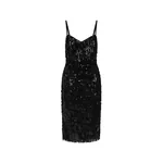 Dolce & Gabbana Calf-length slip dress with sequined fringing