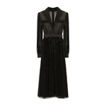 Dolce & Gabbana Calf-length tulle tuxedo shirt dress with sequin embellishment