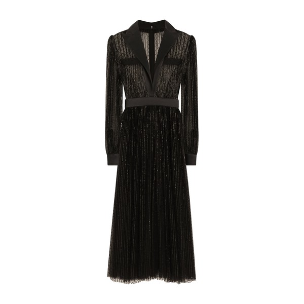 Dolce & Gabbana Calf-length tulle tuxedo shirt dress with sequin embellishment
