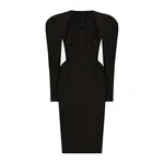 Dolce & Gabbana Calf-length wool dress with open neckline