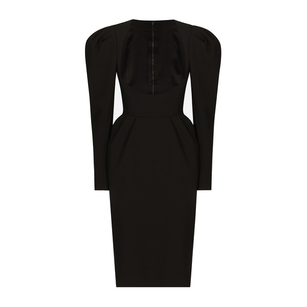 Dolce & Gabbana Calf-length wool dress with open neckline