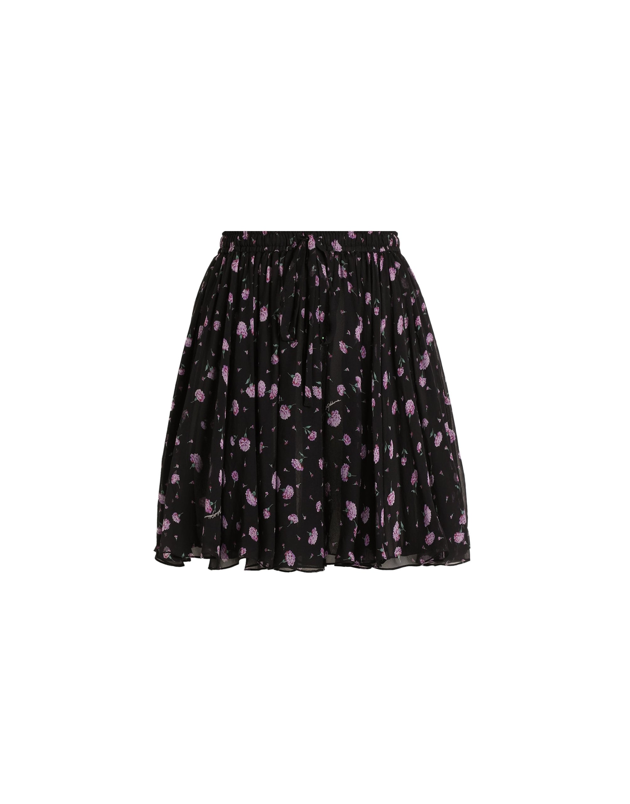 Dolce & Gabbana Carnations-print chiffon circle skirt