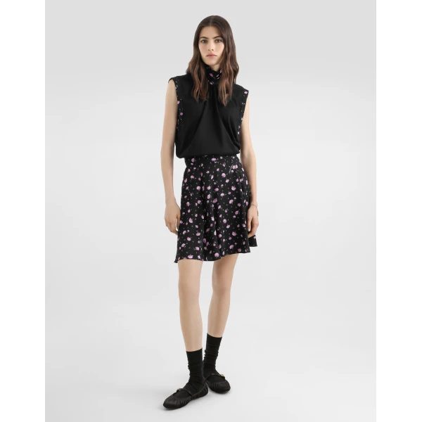 Dolce & Gabbana Carnations-print silk canvas skirt, view 2