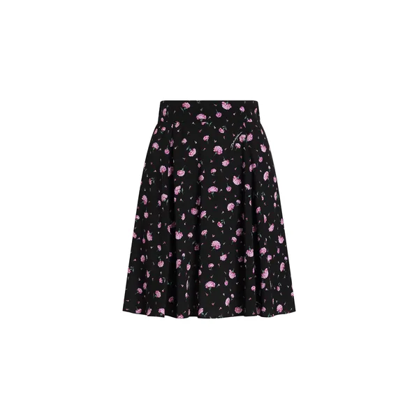 Dolce & Gabbana Carnations-print silk canvas skirt