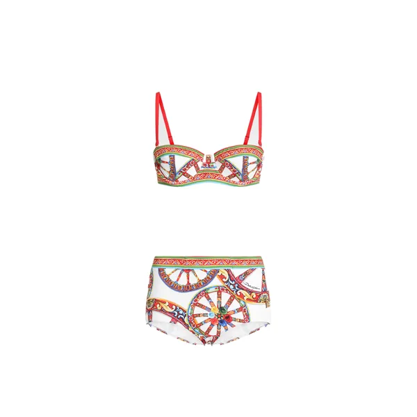 Dolce & Gabbana Carretto-print balconette bikini