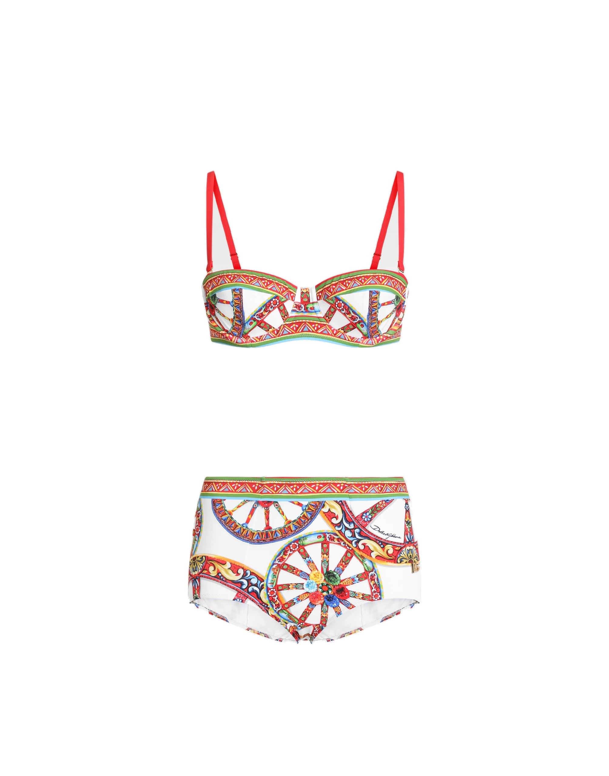 Dolce & Gabbana Carretto-print balconette bikini