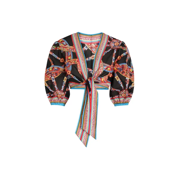 Dolce & Gabbana Carretto-print batiste top