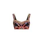 Dolce & Gabbana Carretto-print charmeuse bustier top
