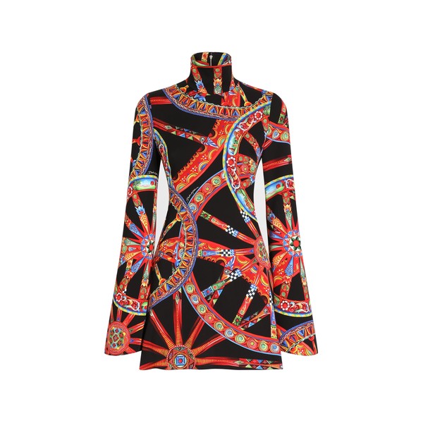 Dolce & Gabbana Carretto-print charmeuse dress