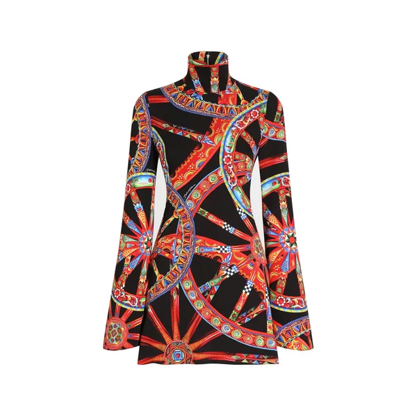 Dolce & Gabbana Carretto-print charmeuse dress
