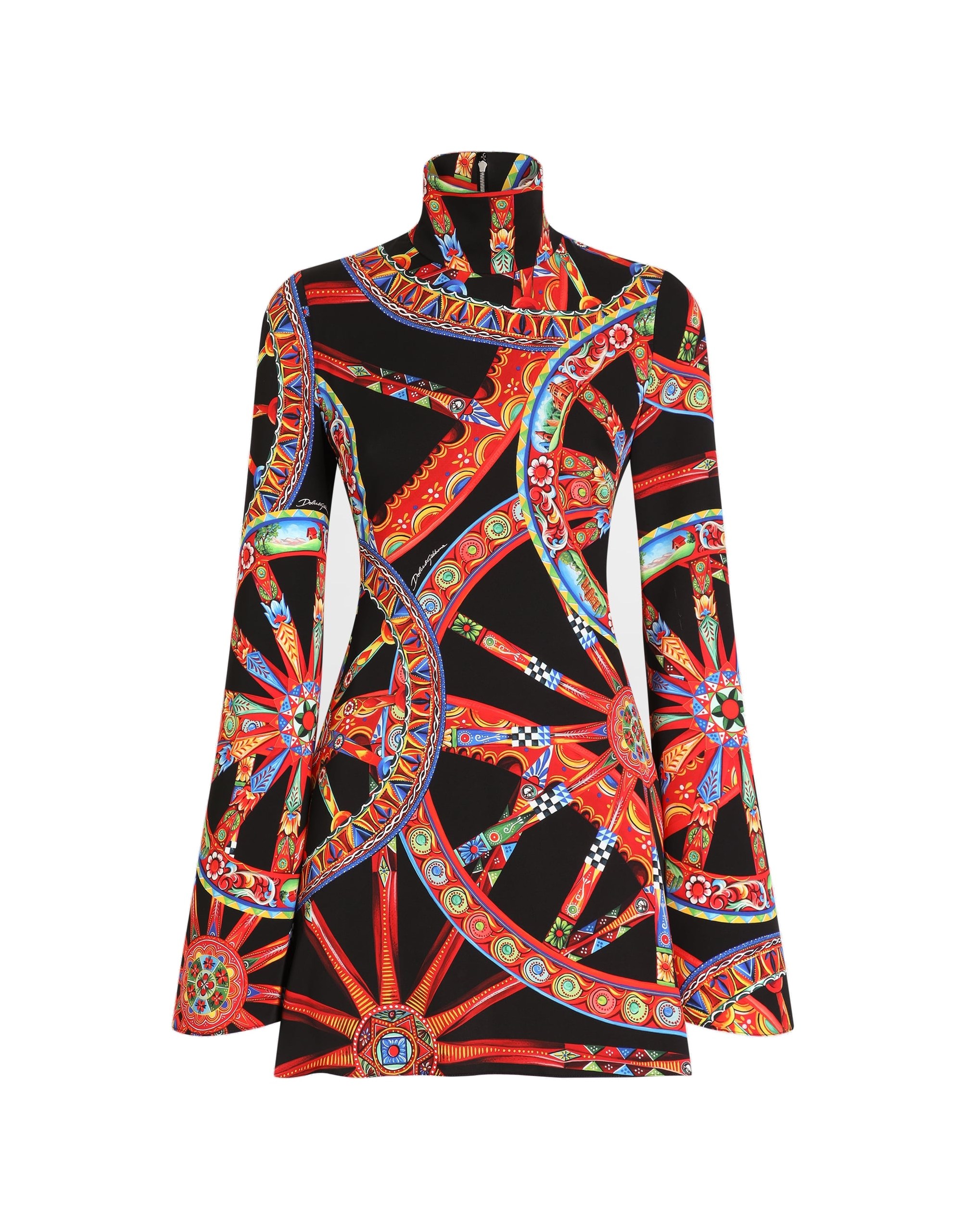 Dolce & Gabbana Carretto-print charmeuse dress