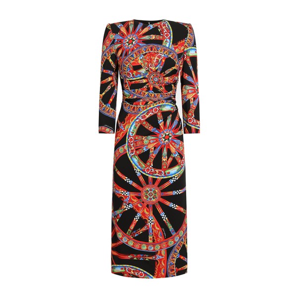 Dolce & Gabbana Carretto-print charmeuse dress