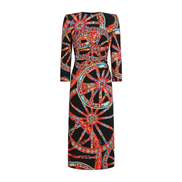 Dolce & Gabbana Carretto-print charmeuse dress