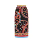 Dolce & Gabbana Carretto-print charmeuse long skirt